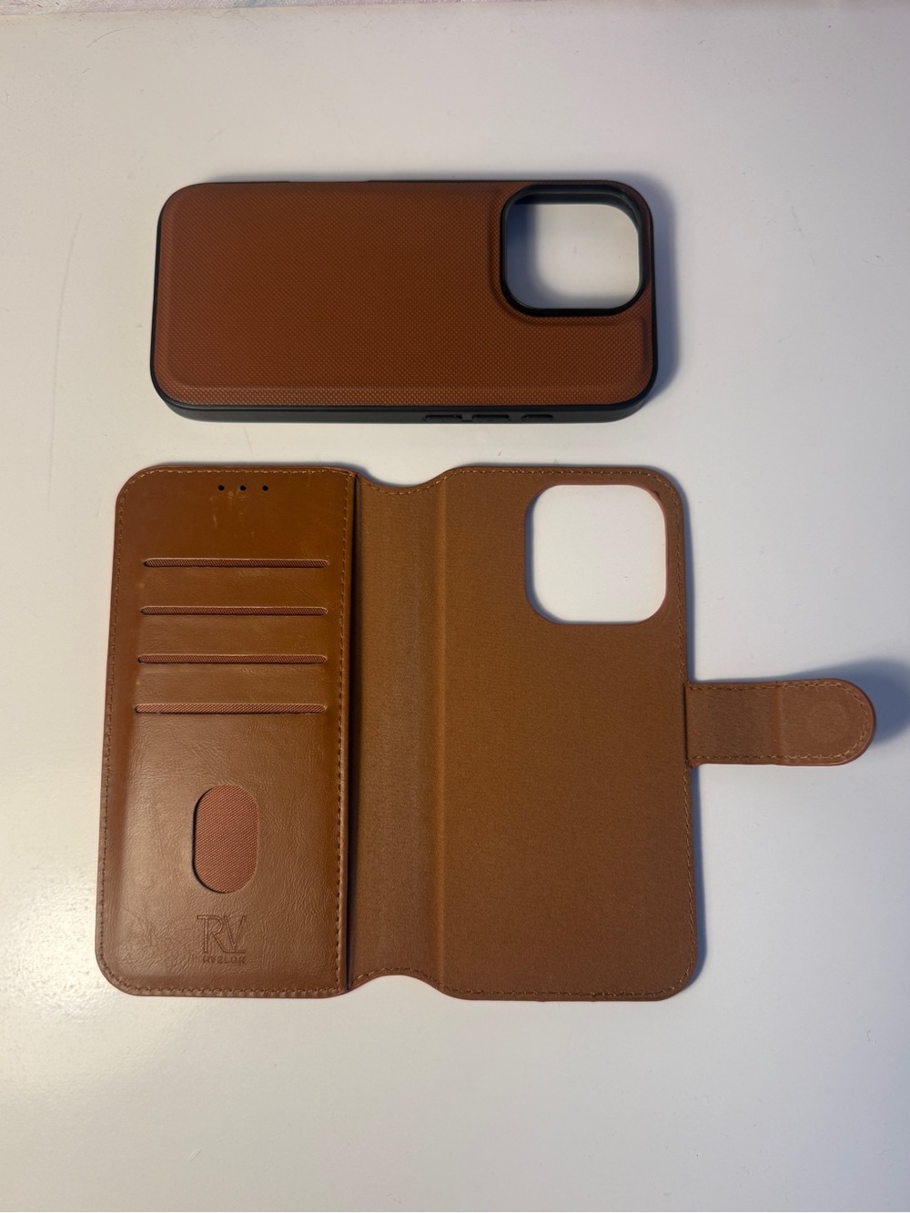 Phone case and wallet with magnets to attach